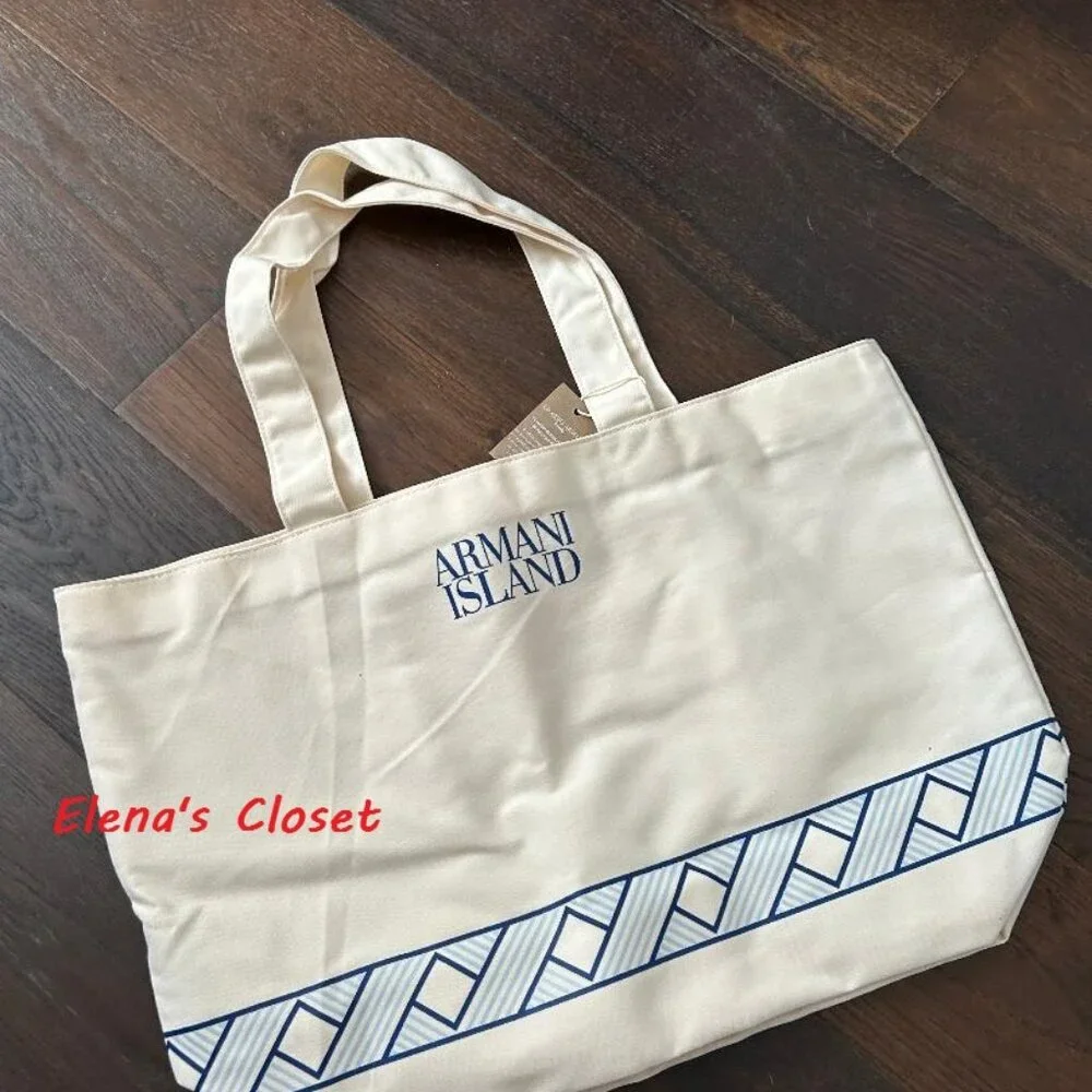 NEW ~ ARMANI ISLAND REUSABLE CANVAS TOTE - Picture 10 of 11